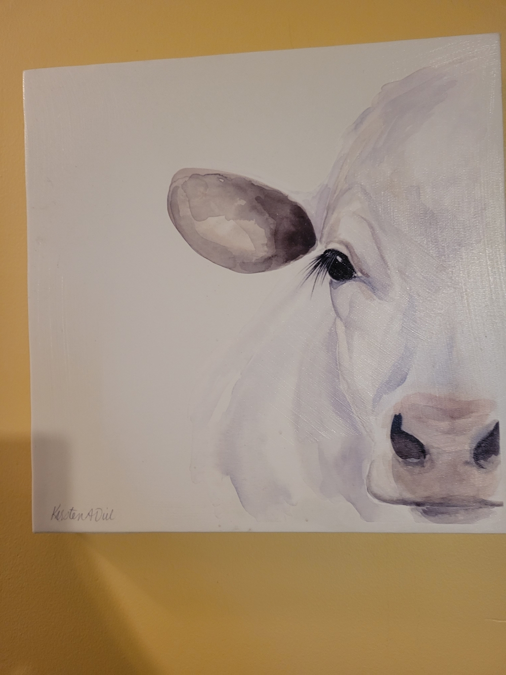White Cow Wall Art Canvas Print -